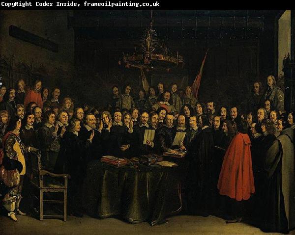 Gerard ter Borch the Younger Ratification of the Peace of Munster between Spain and the Dutch Republic in the town hall of Munster, 15 May 1648.